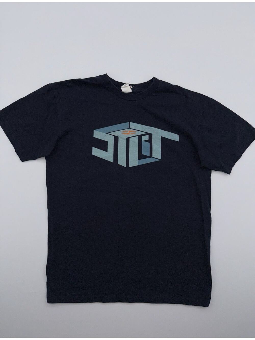 Vintage Split Skateboard Brand T-Shirt Mens Sz Medium Blue Y2k